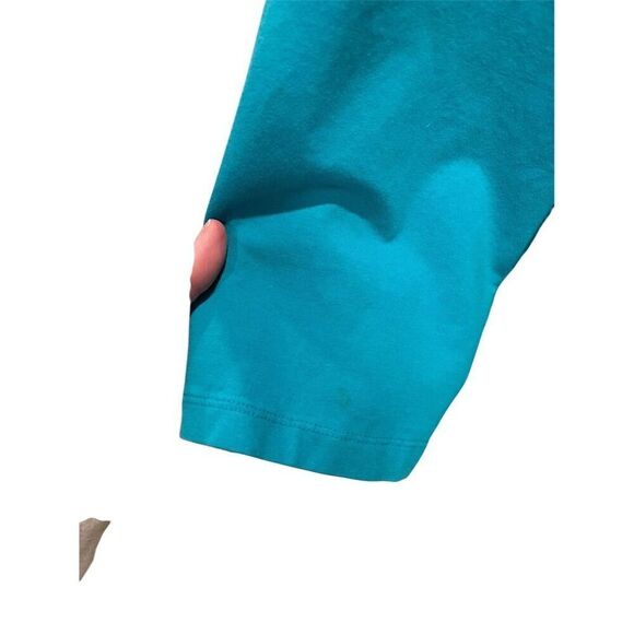 Ruby Rd Women's 2X Teal Beaded V-Neck 3/4 Sleeve Blouse - Picture 3 of 8